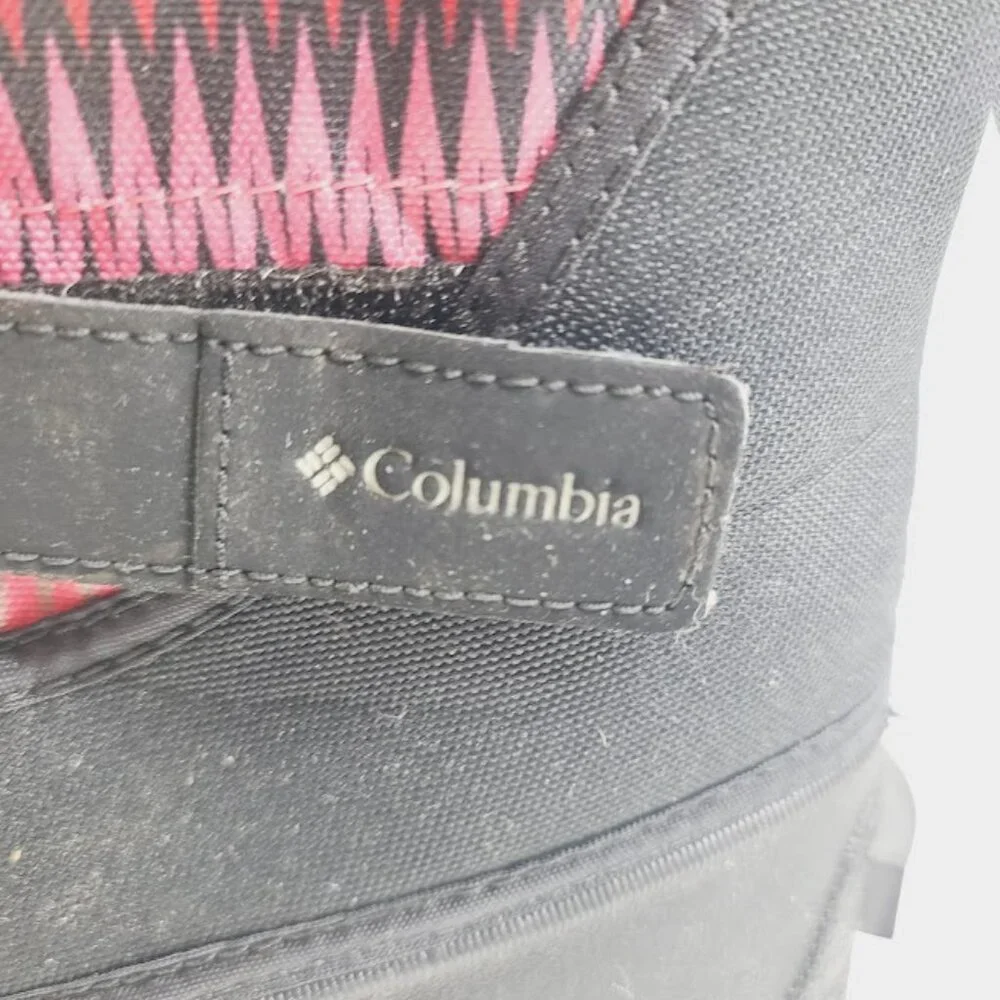 Columbia Girl's Black Red Powderbug Plus II‎ BY1327-601 Winter Boots Size 3